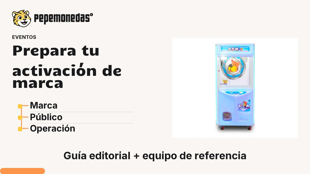 Portada «Prepara tu activación de marca» con PP Tiger 2. Imagen de referencia; no muestra una instalación. Herramienta editorial: Marca, Público, Operación.