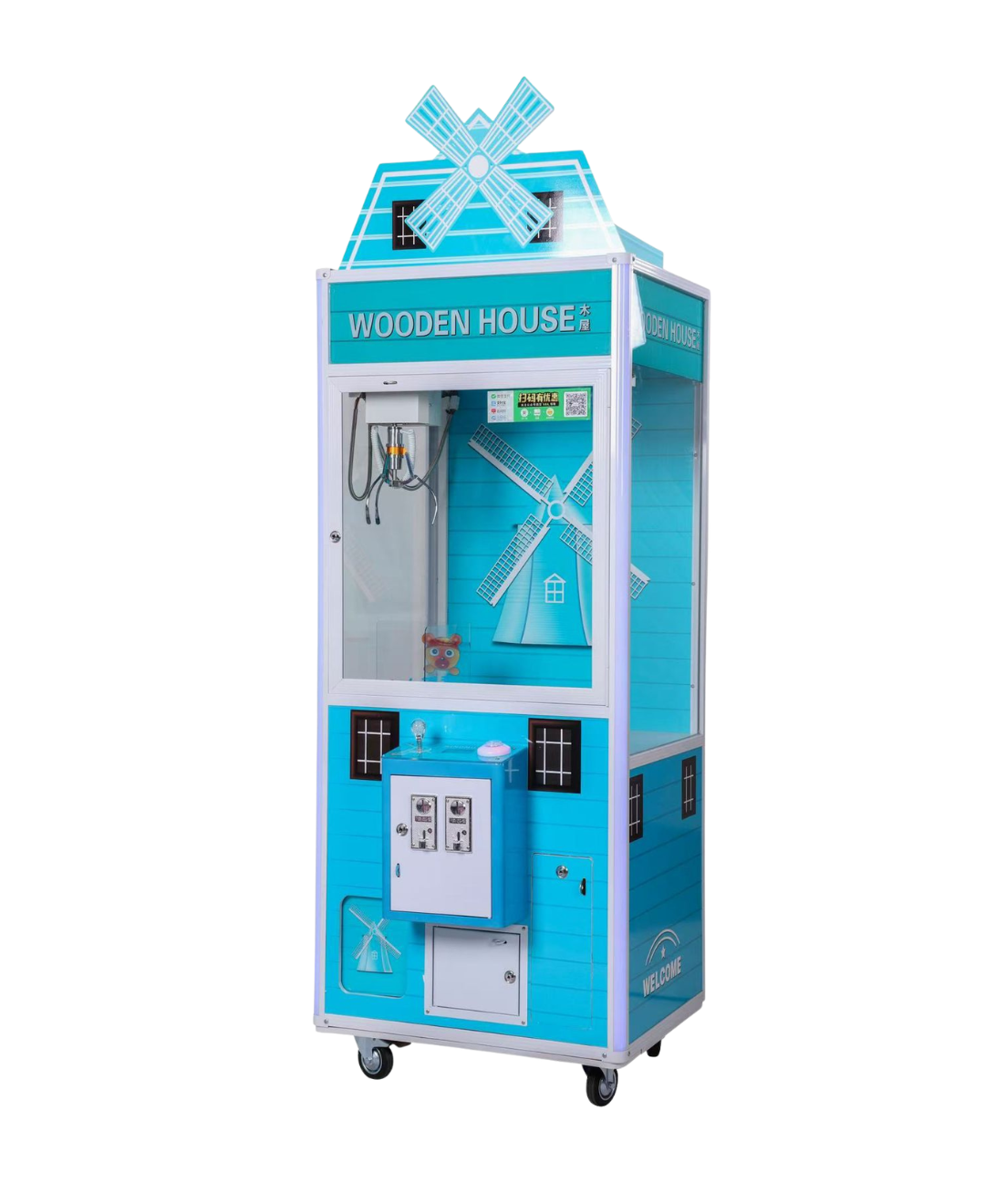 Máquina Cazapeluches "Wooden House" Blue