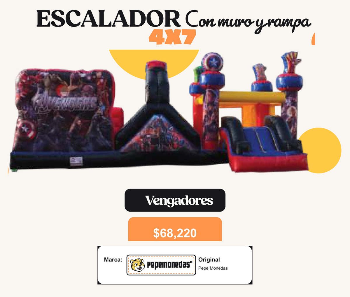 Escalador con Muro y Rampa 4 x 7 - Vengadores - Pepe Monedas
