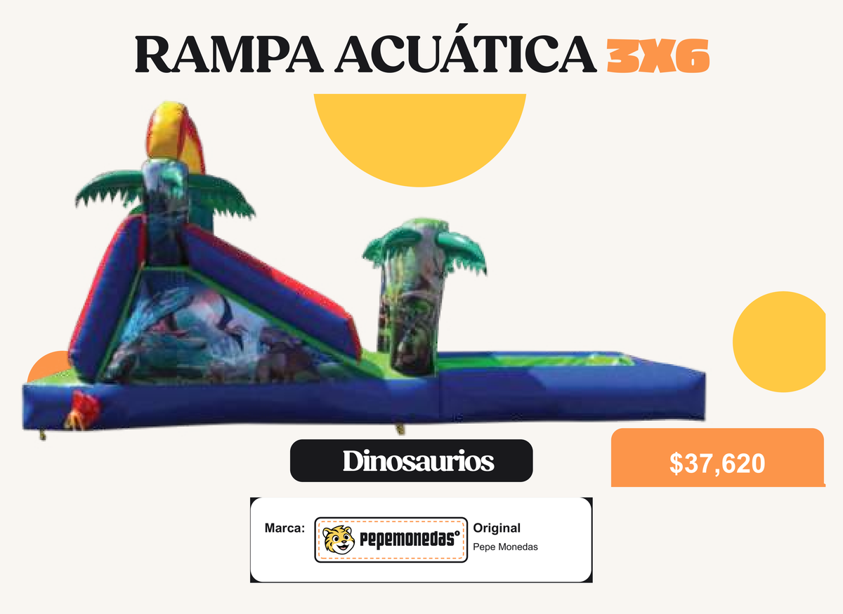 Rampa Acuática 3 x 6 - Dinosaurios - Pepe Monedas