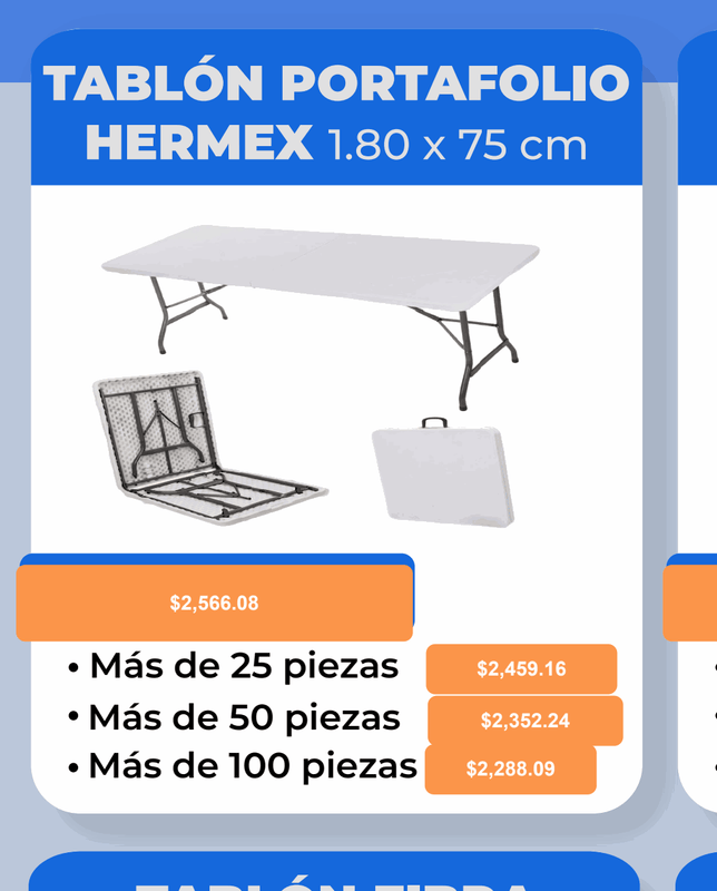 Tablón Portafolio Hermex 1.80 x 75 cm - Pepe Monedas