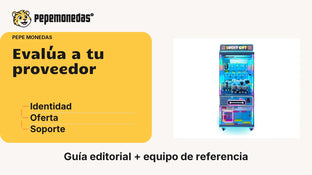 Portada «Evalúa a tu proveedor» con Lucky Gift. Imagen de referencia; no muestra una instalación. Herramienta editorial: Identidad, Oferta, Soporte.