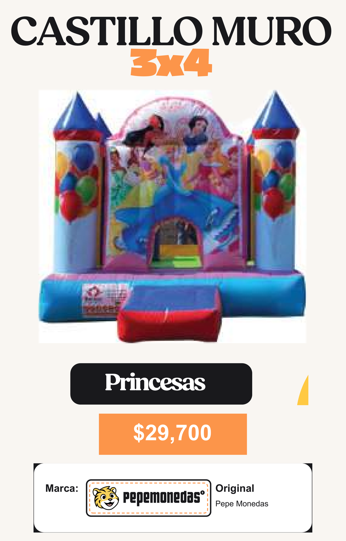 Castillo Muro 3 x 4 - Princesas - Pepe Monedas