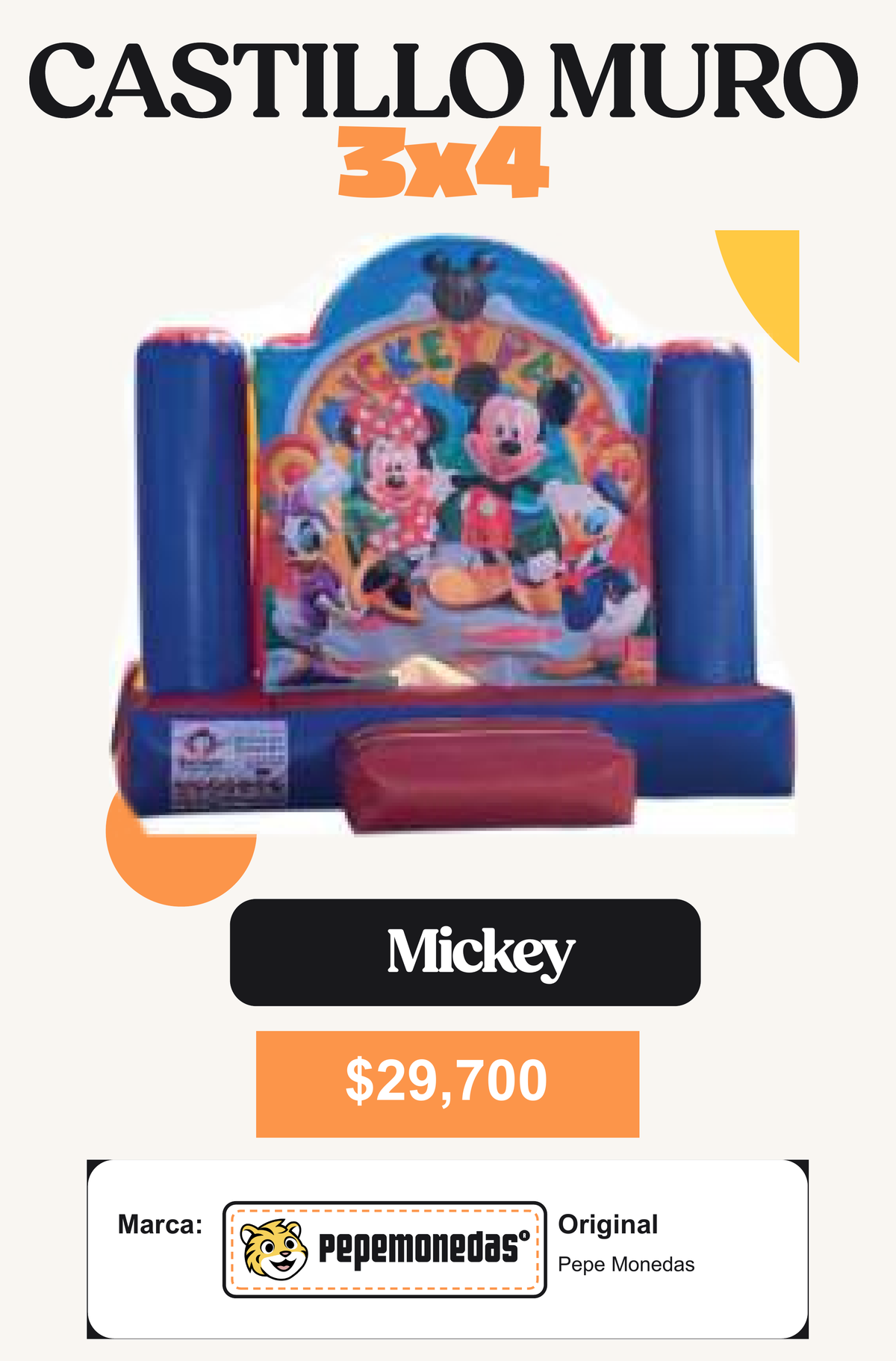 Castillo Muro 3 x 4 - Mickey - Pepe Monedas