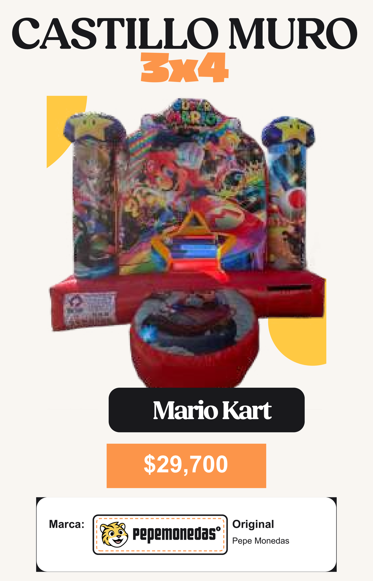 Castillo Muro 3 x 4 - Mario Kart - Pepe Monedas