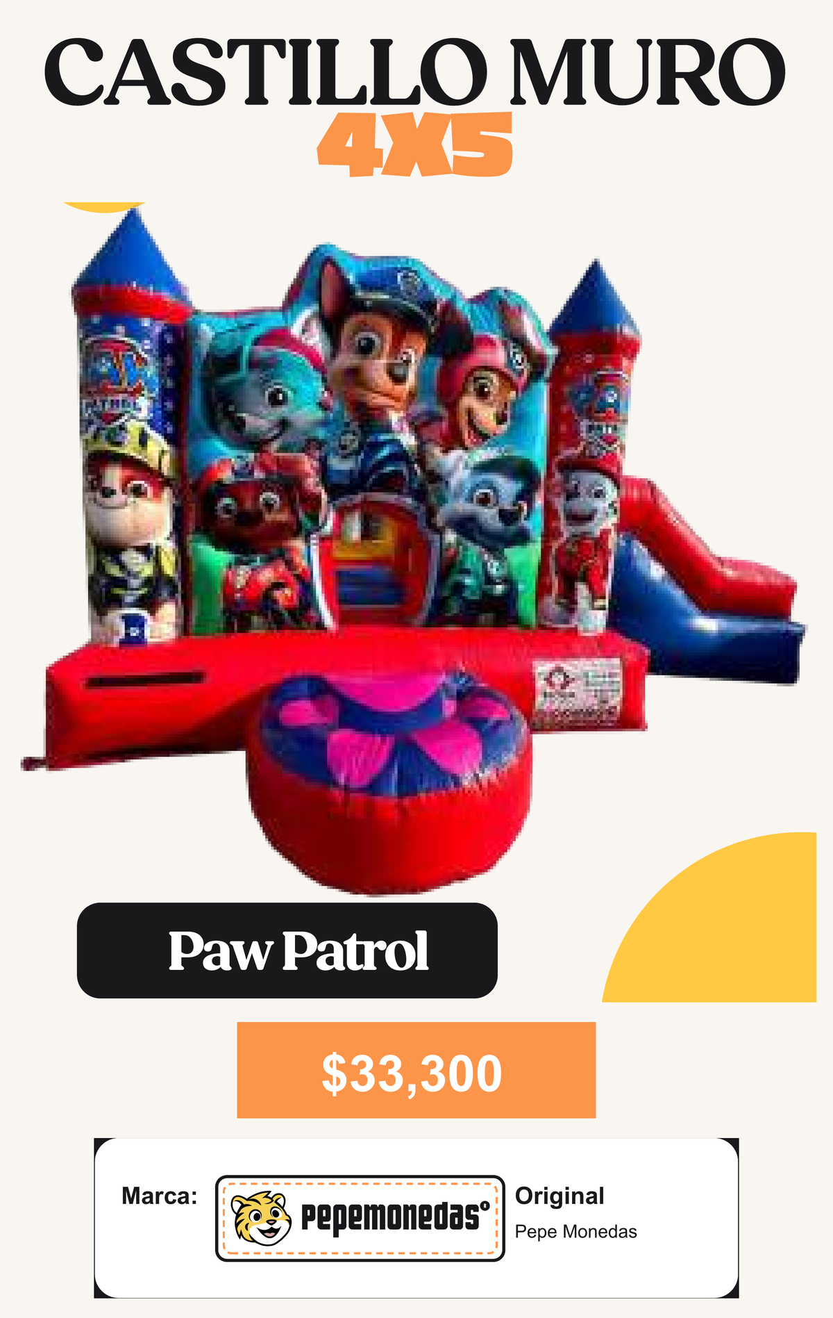 Castillo Muro 4 x 5 - Paw Patrol - Pepe Monedas