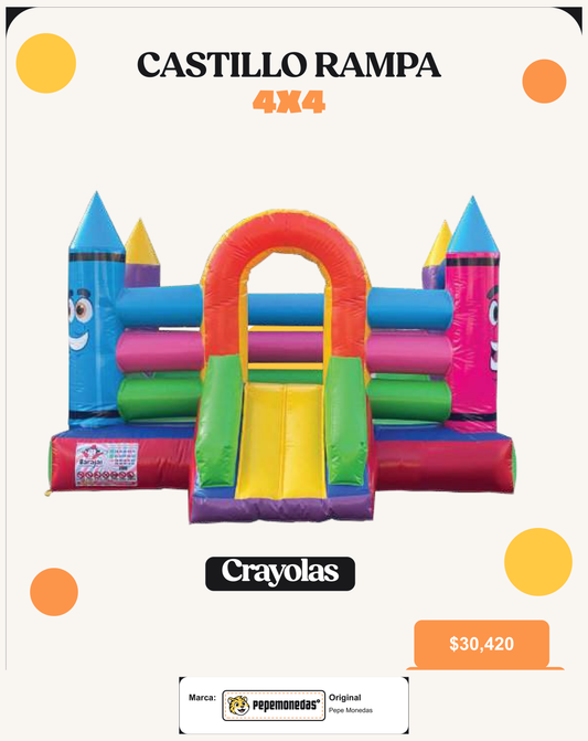 Castillo Rampa Crayolas 4 x 4 - Pepe Monedas