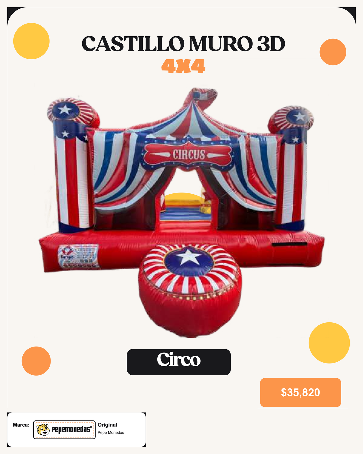 Castillo Muro 3D Circo 4 x 4 - Pepe Monedas