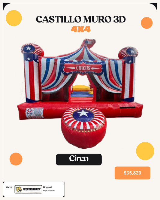 Castillo Muro 3D Circo 4 x 4 - Pepe Monedas