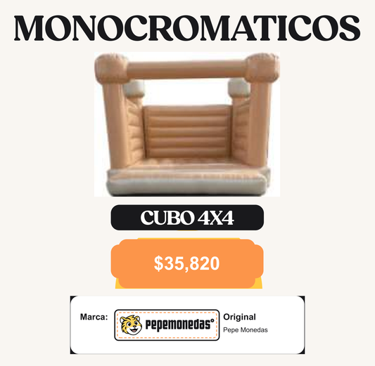 Inflable Monocromático - Cubo Monocromático 4 x 4 - Pepe Monedas