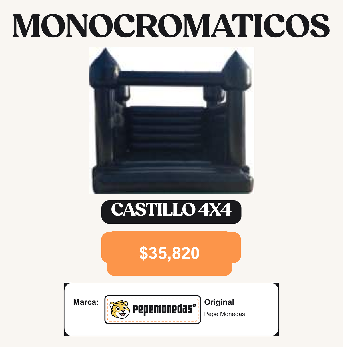 Inflable Monocromático - Monocromático 4 x 4 - Pepe Monedas