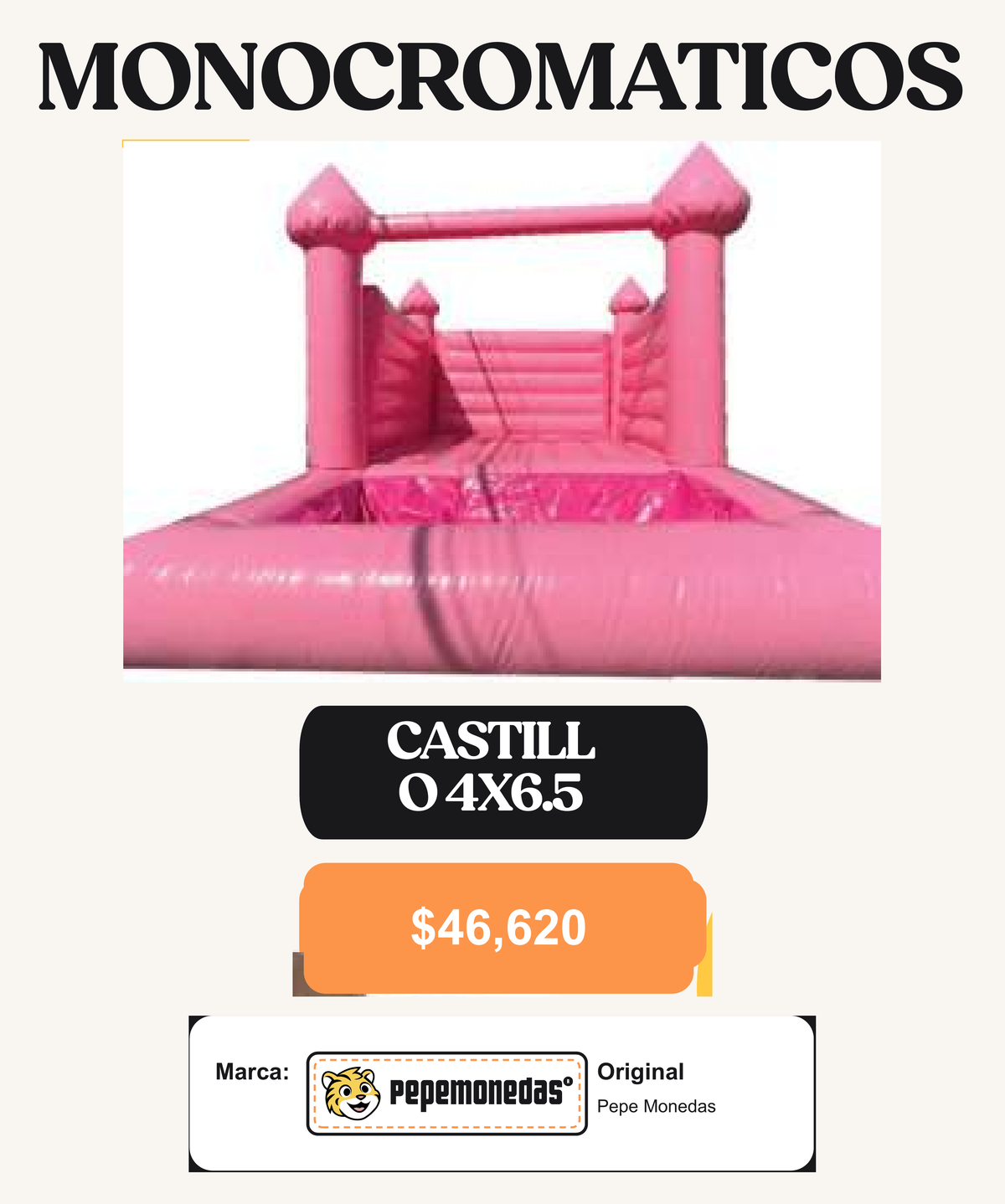 Inflable Monocromático - Monocromático 4 x 6.5 - Pepe Monedas