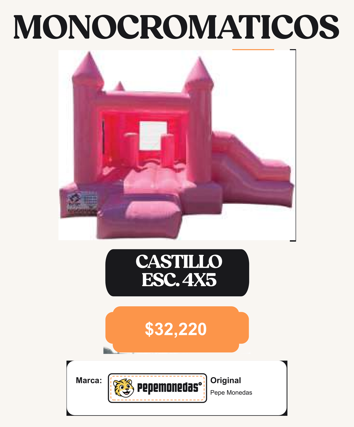 Inflable Monocromático - Monocromático ESC. 4 x 5 - Pepe Monedas