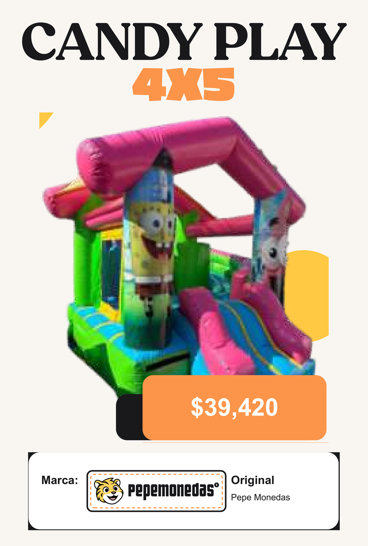 Candy Play 4 x 5 - Bob Esponja - Pepe Monedas