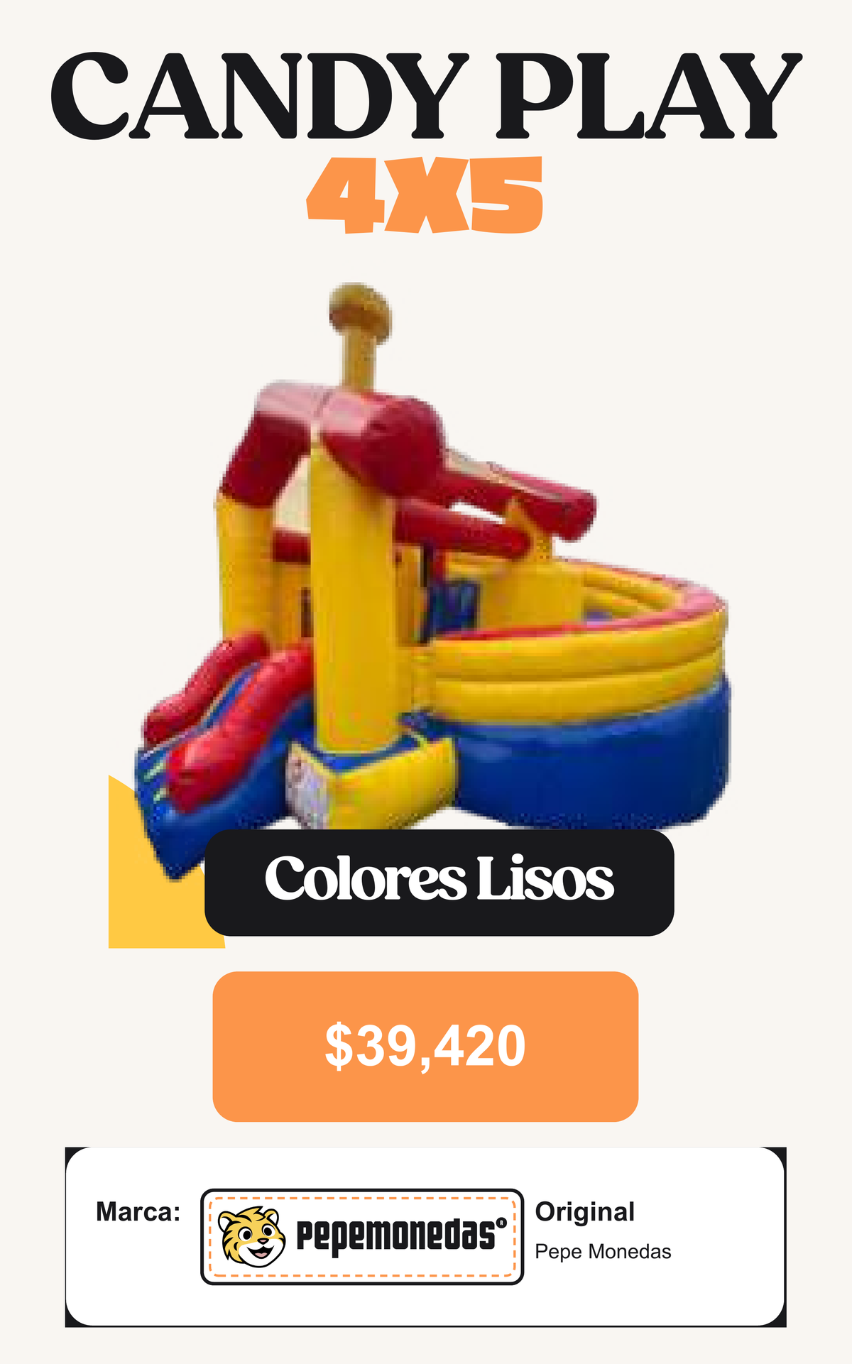 Candy Play 4 x 5 - Colores Lisos - Pepe Monedas