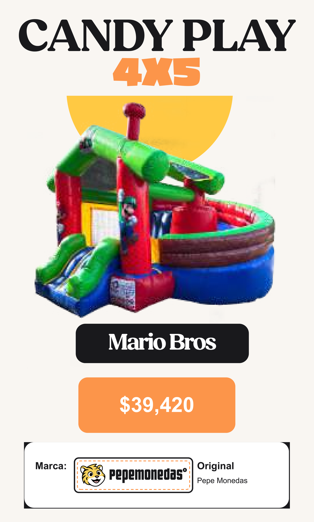 Candy Play 4 x 5 - Mario Bros - Pepe Monedas