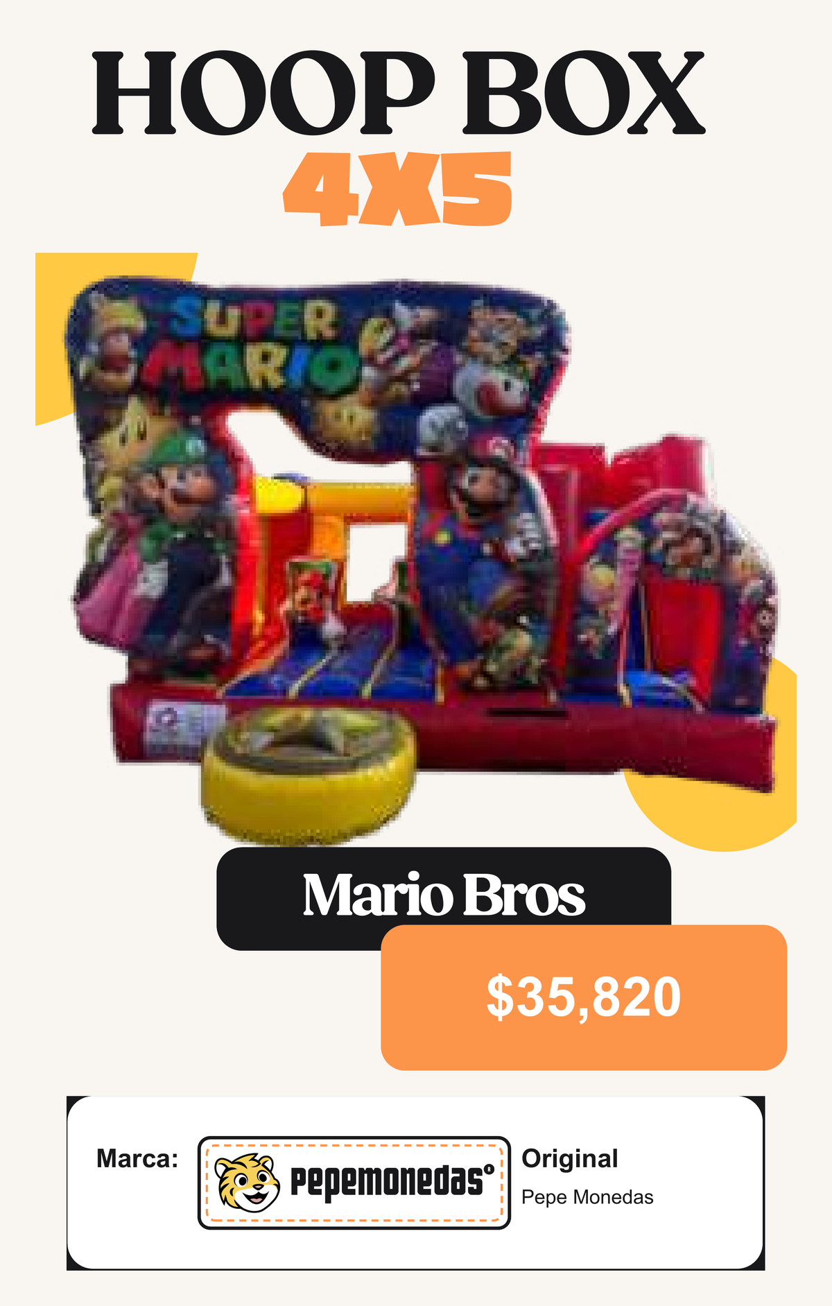 Hoop Box 4 x 5 - Mario Bros - Pepe Monedas