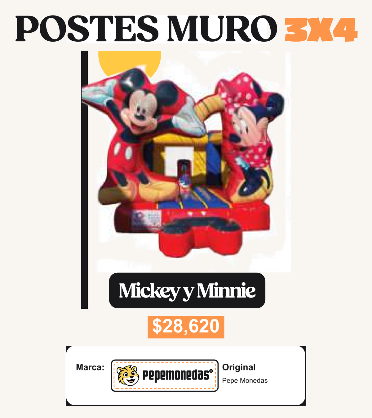 Postes Muro 3 x 4 - Mickey y Minnie - Pepe Monedas