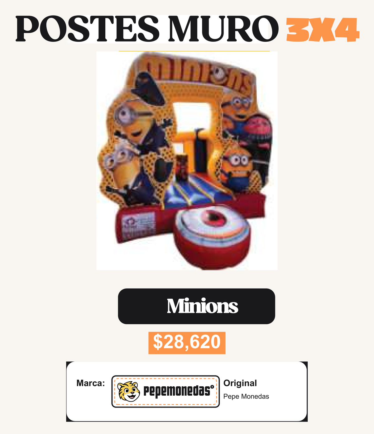 Postes Muro 3 x 4 - Minions - Pepe Monedas