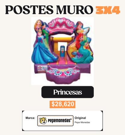 Postes Muro 3 x 4 - Princesas - Pepe Monedas