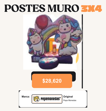 Postes Muro 3 x 4 - Unicornio - Pepe Monedas