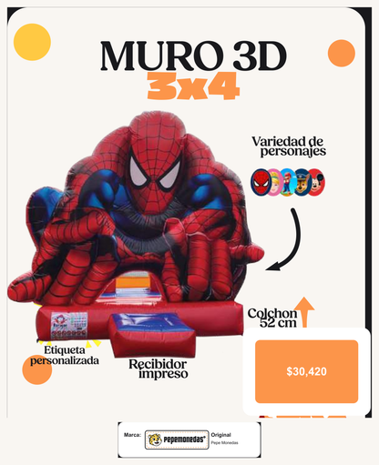 Muro 3D 3 x 4 - Clásico - Pepe Monedas