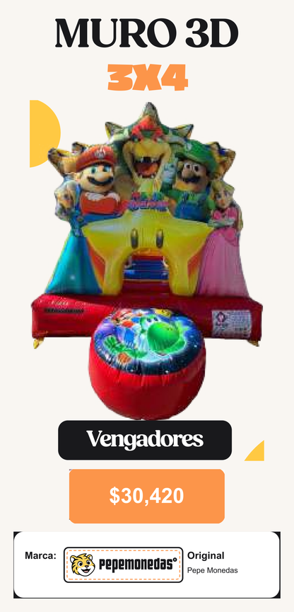 Muro 3D 3 x 4 - Vengadores - Pepe Monedas