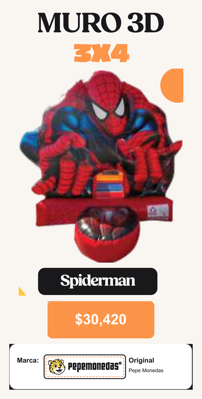 Muro 3D 3 x 4 - Spiderman - Pepe Monedas