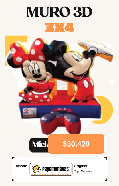 Muro 3D 3 x 4 - Mickey y Minnie - Pepe Monedas