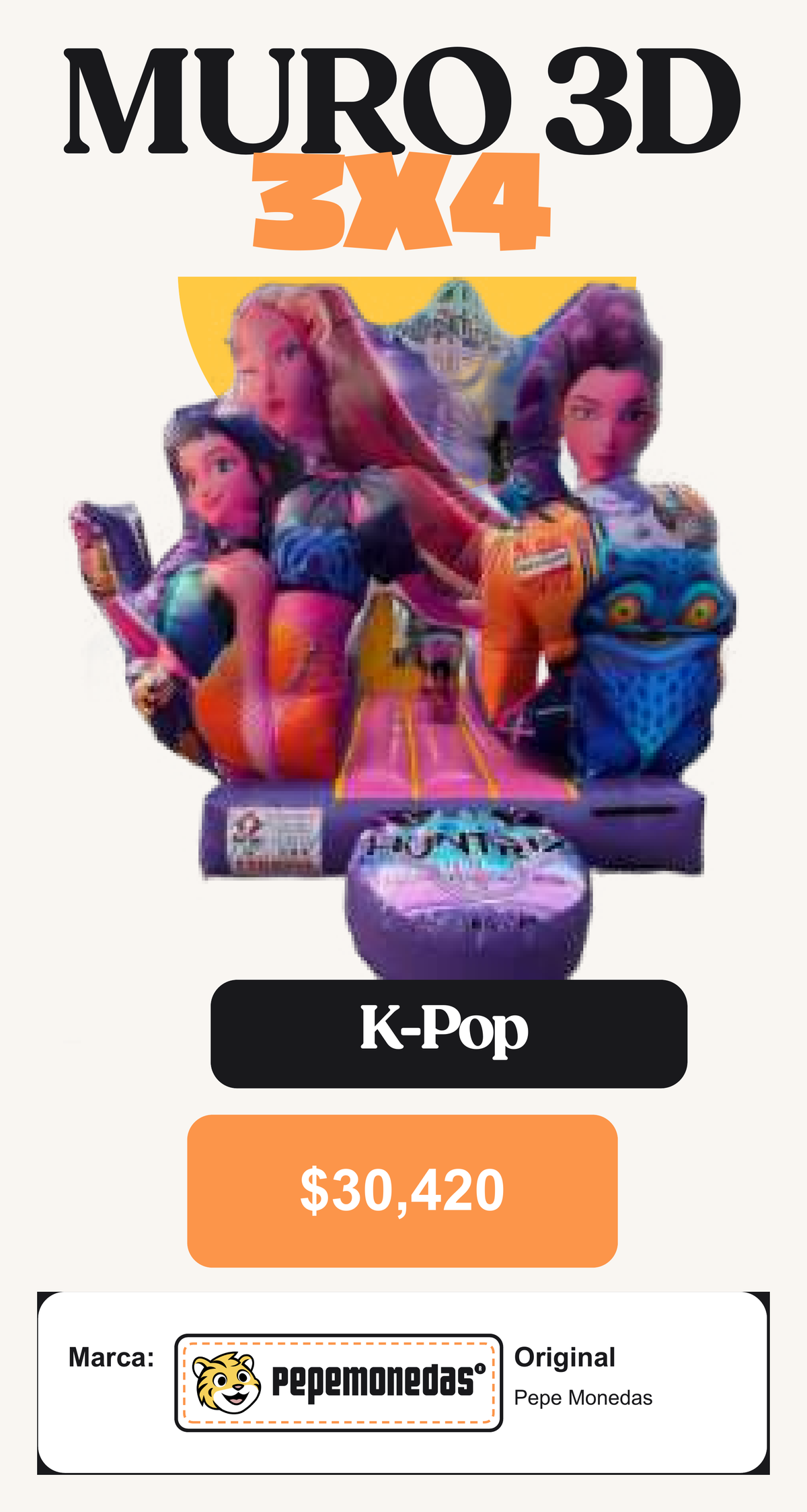 Muro 3D 3 x 4 - K-Pop - Pepe Monedas