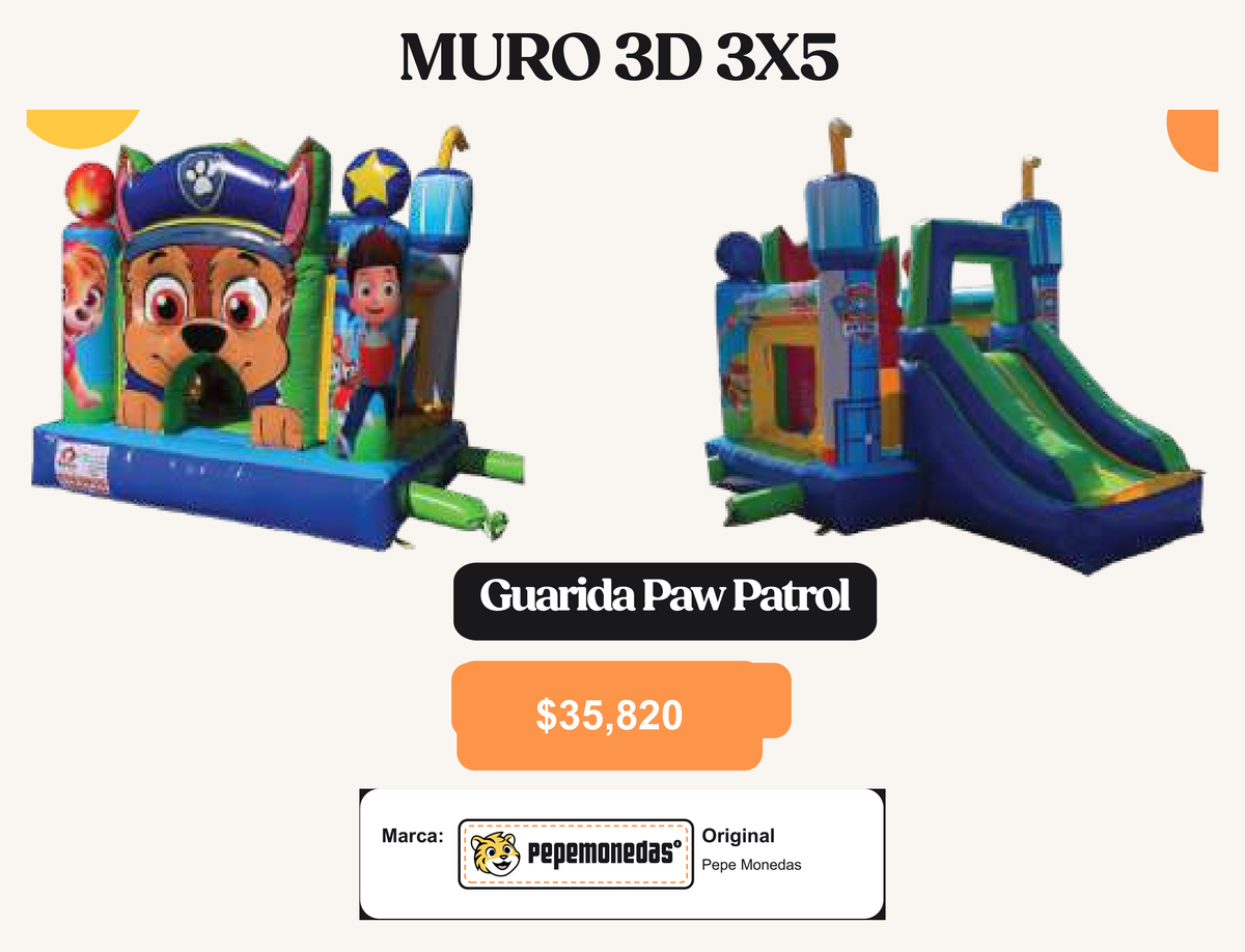 Muro 3D 4 x 5 - Guarida Paw Patrol - Pepe Monedas