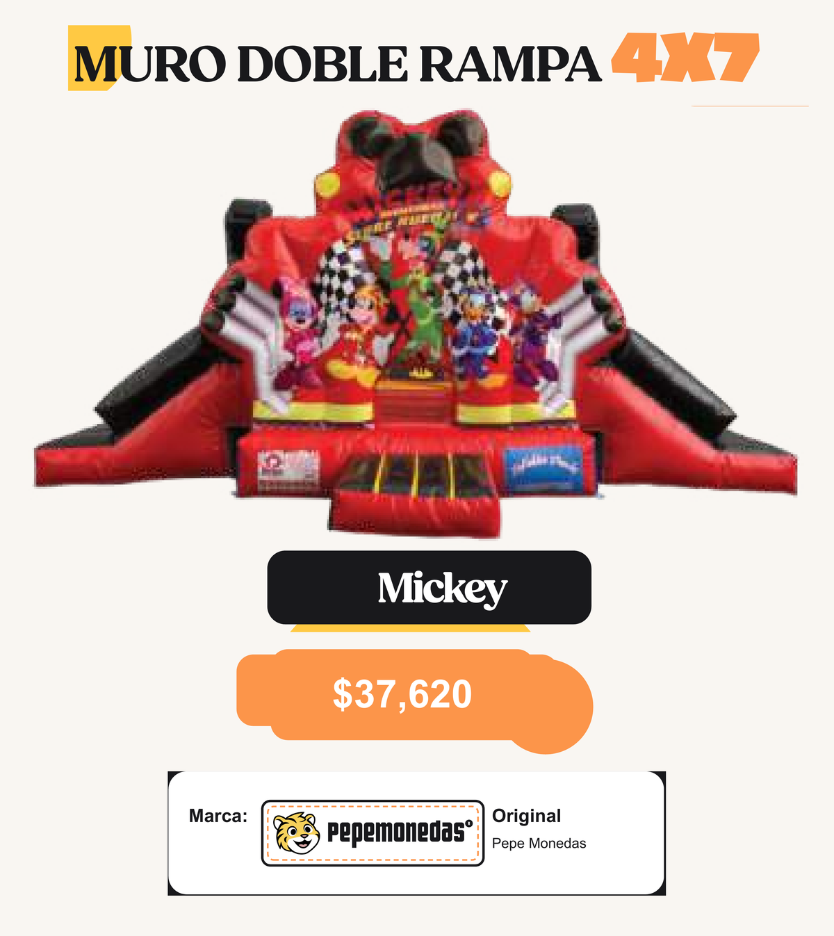 Muro Doble Rampa Mickey 4 x 7 - Pepe Monedas