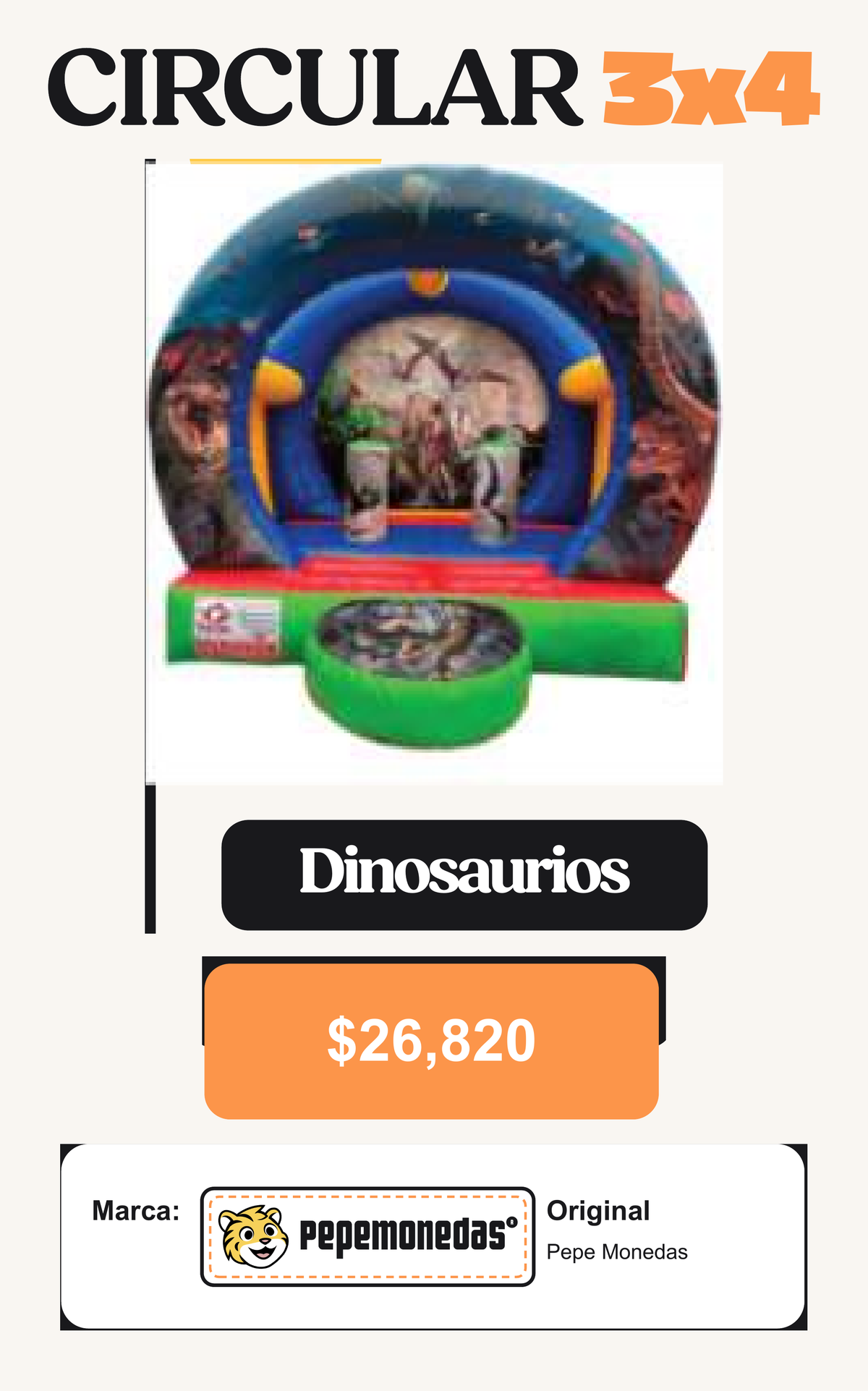 Circular 3 x 4 - Dinosaurios - Pepe Monedas