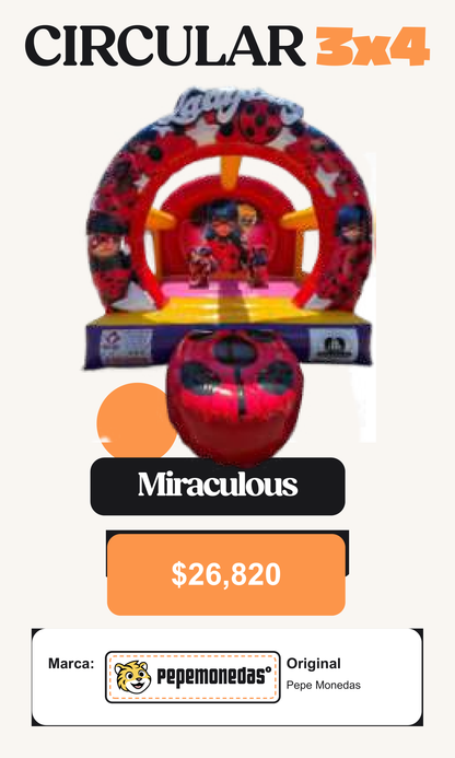 Circular 3 x 4 - Miraculous - Pepe Monedas