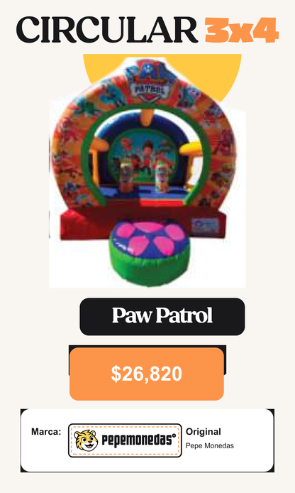 Circular 3 x 4 - Paw Patrol - Pepe Monedas