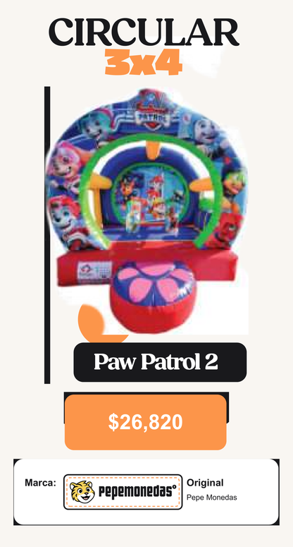 Circular 3 x 4 - Paw Patrol 2 - Pepe Monedas