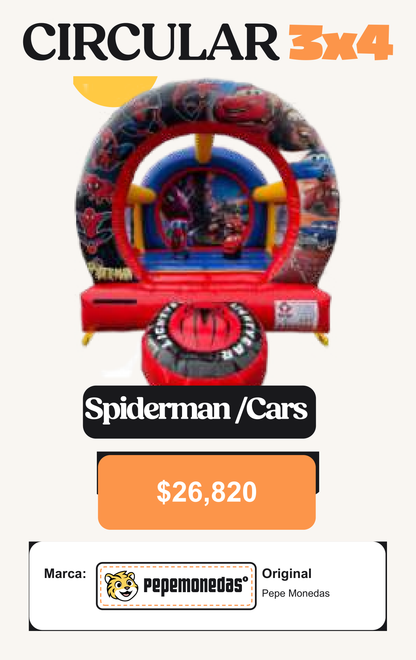 Circular 3 x 4 - Spiderman /Cars - Pepe Monedas