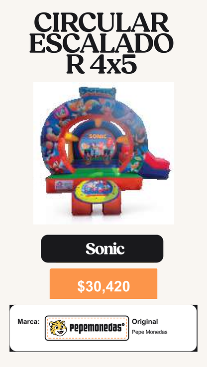 Circular Escalador 4 x 5 - Sonic - Pepe Monedas