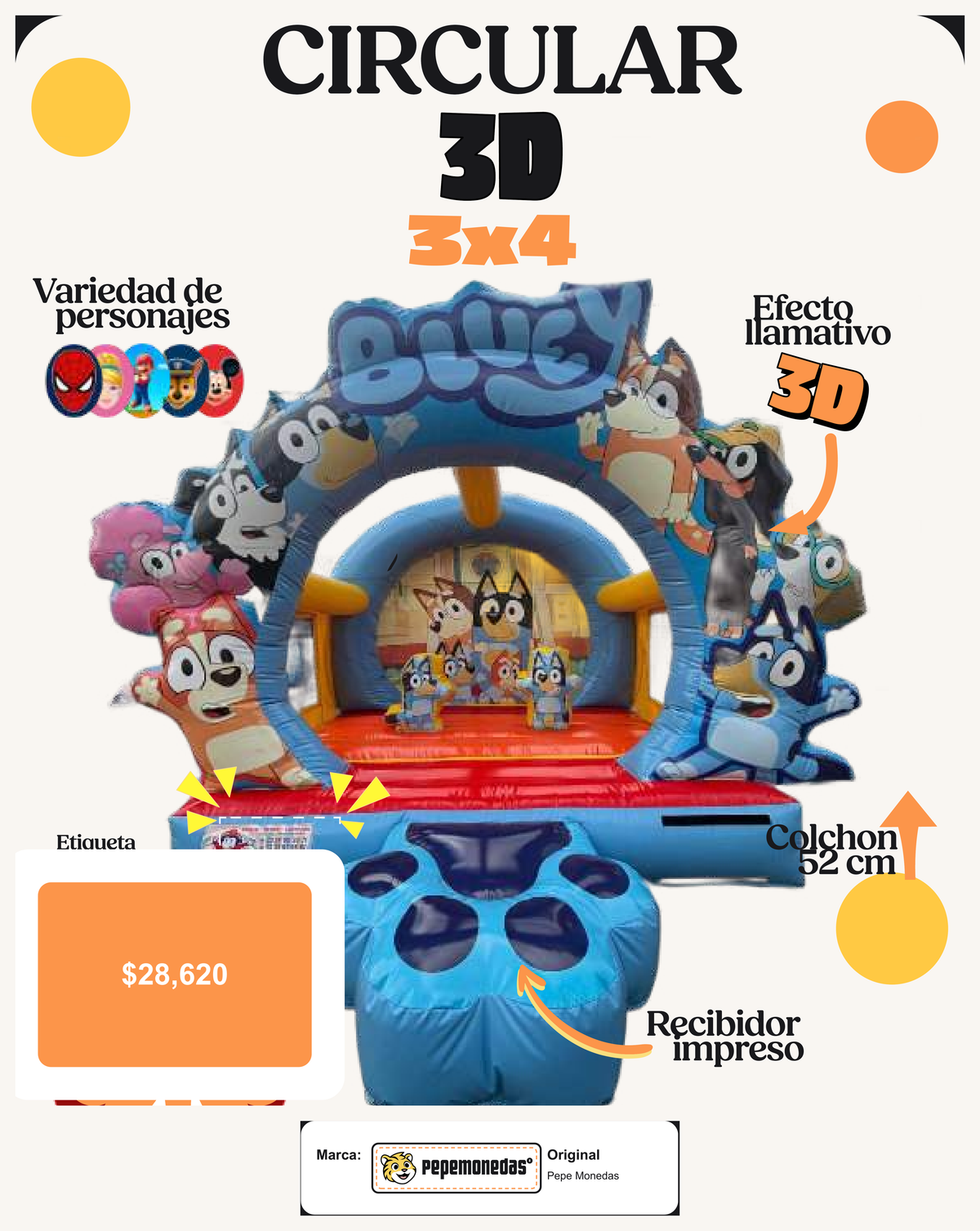 Circular 3D 3 x 4 - Clásico - Pepe Monedas