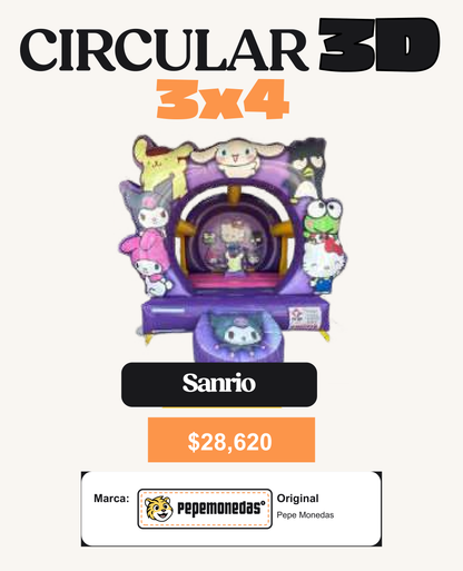 Circular 3D 3 x 4 - Sanrio - Pepe Monedas