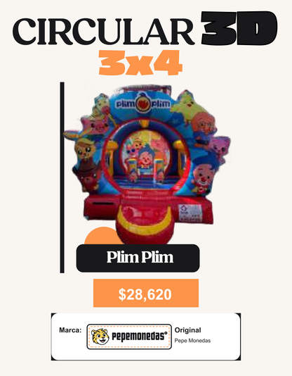 Circular 3D 3 x 4 - Plim Plim - Pepe Monedas