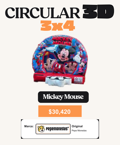 Circular 3D 3 x 4 - Mickey Mouse - Pepe Monedas