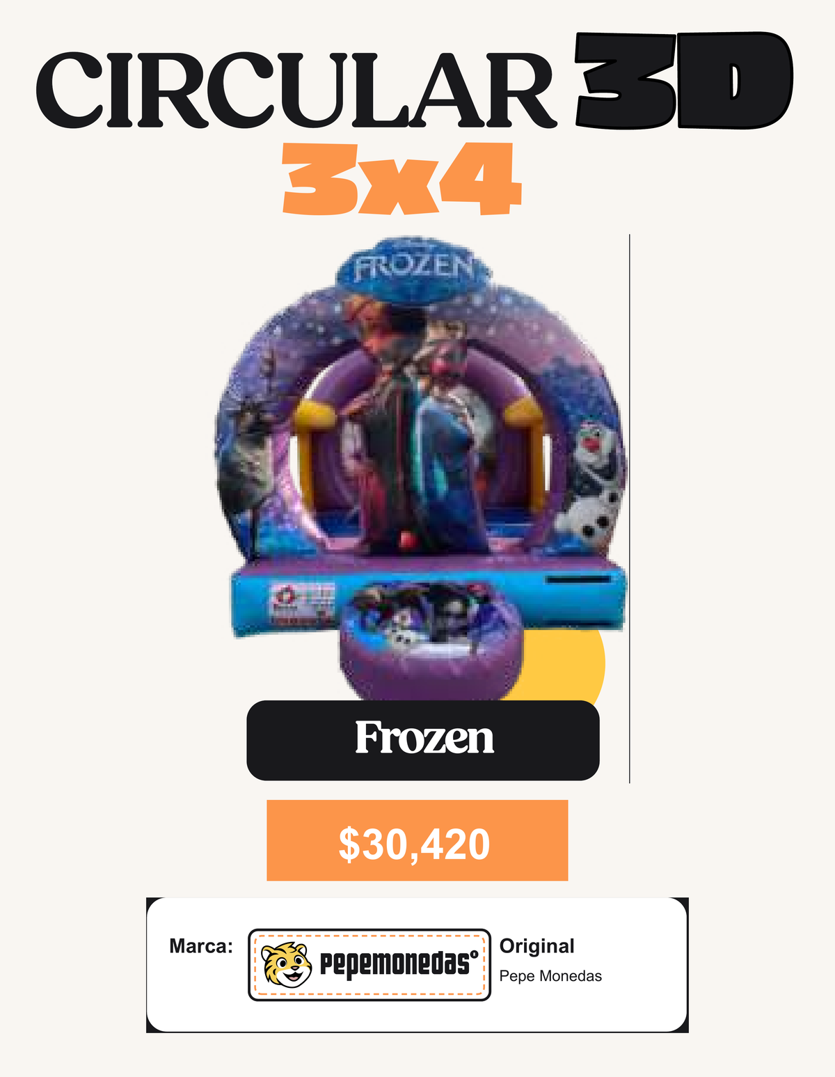Circular 3D 3 x 4 - Frozen - Pepe Monedas
