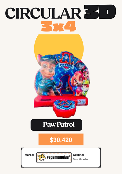 Circular 3D 3 x 4 - Paw Patrol - Pepe Monedas