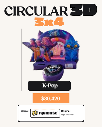 Circular 3D 3 x 4 - K-Pop - Pepe Monedas