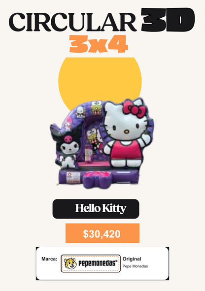Circular 3D 3 x 4 - Hello Kitty - Pepe Monedas
