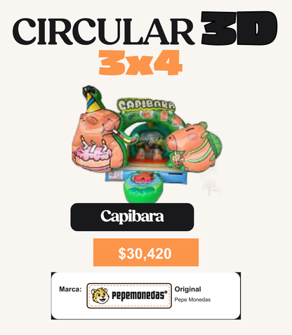 Circular 3D 3 x 4 - Capibara - Pepe Monedas