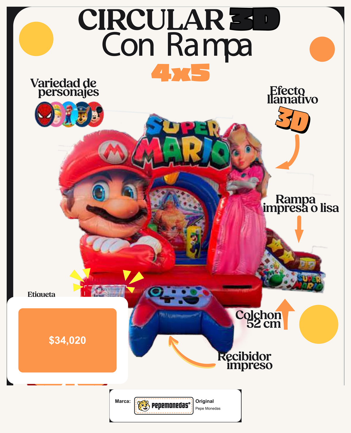 Circular 3D con Rampa 4 x 5 - Clásico - Pepe Monedas