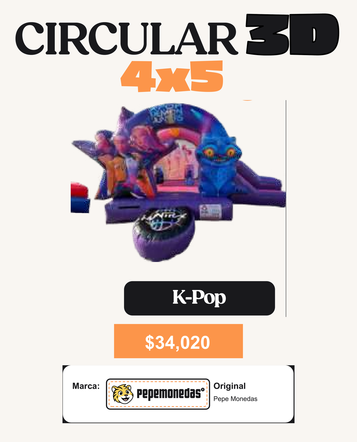 Circular 3D con Rampa 4 x 5 - K-Pop - Pepe Monedas