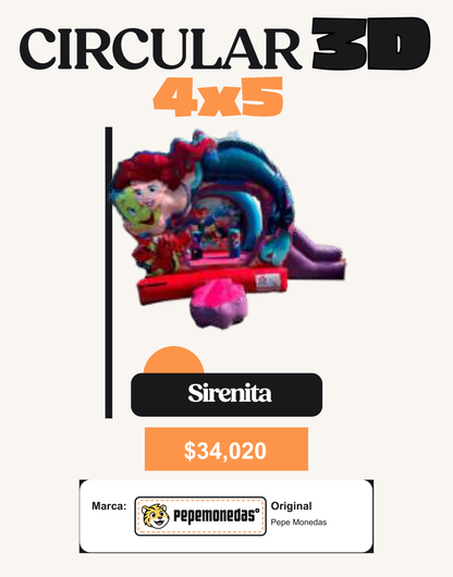 Circular 3D con Rampa 4 x 5 - Sirenita - Pepe Monedas